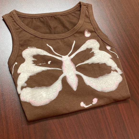 Butterfly print crop tank top size small NWT - Picture 11 of 14
